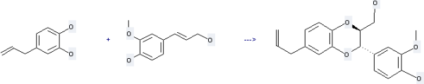 2-Hydroxychavicol can be used to produce 6-allyl-3-(4-hydroxy-3-methoxyphenyl)-2-hydroxymethyl-1,4-benzodioxan